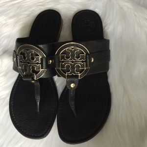 TORY BURCH Miller Sandal Metallic Gold Embellish